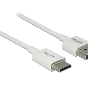 De-Lock  HDMI – mini-HDMI 2.0 -kaapeli, 1 m, Valkoinen