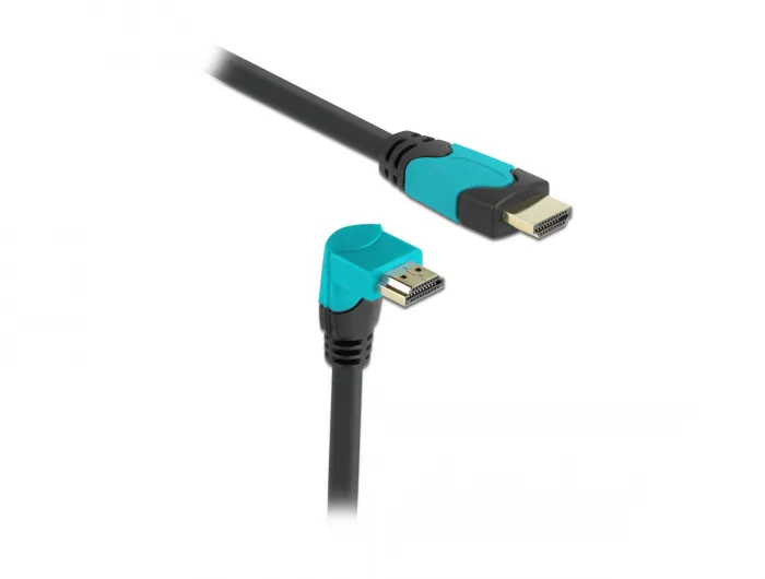 De-Lock  HDMI – HDMI 2.1 -kaapeli, 2 m, musta, Sininen