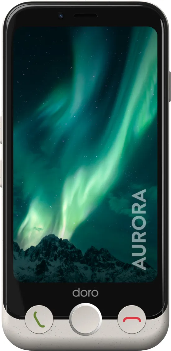 Doro Aurora A11 4G, Android -puhelin, Valkoinen