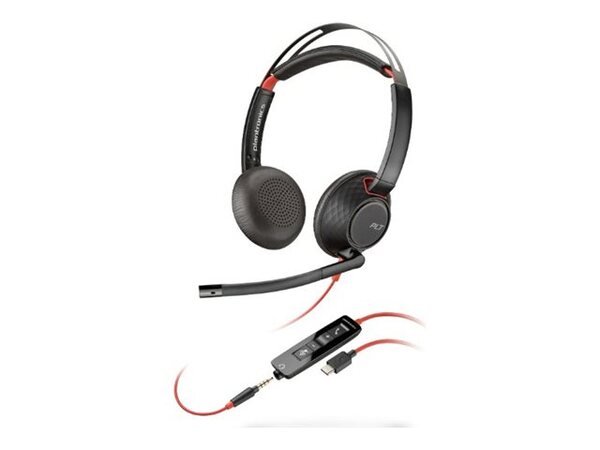 HP Poly Backwire 5220 Stereo USB-C -kuulokkeet mikrofonilla, musta