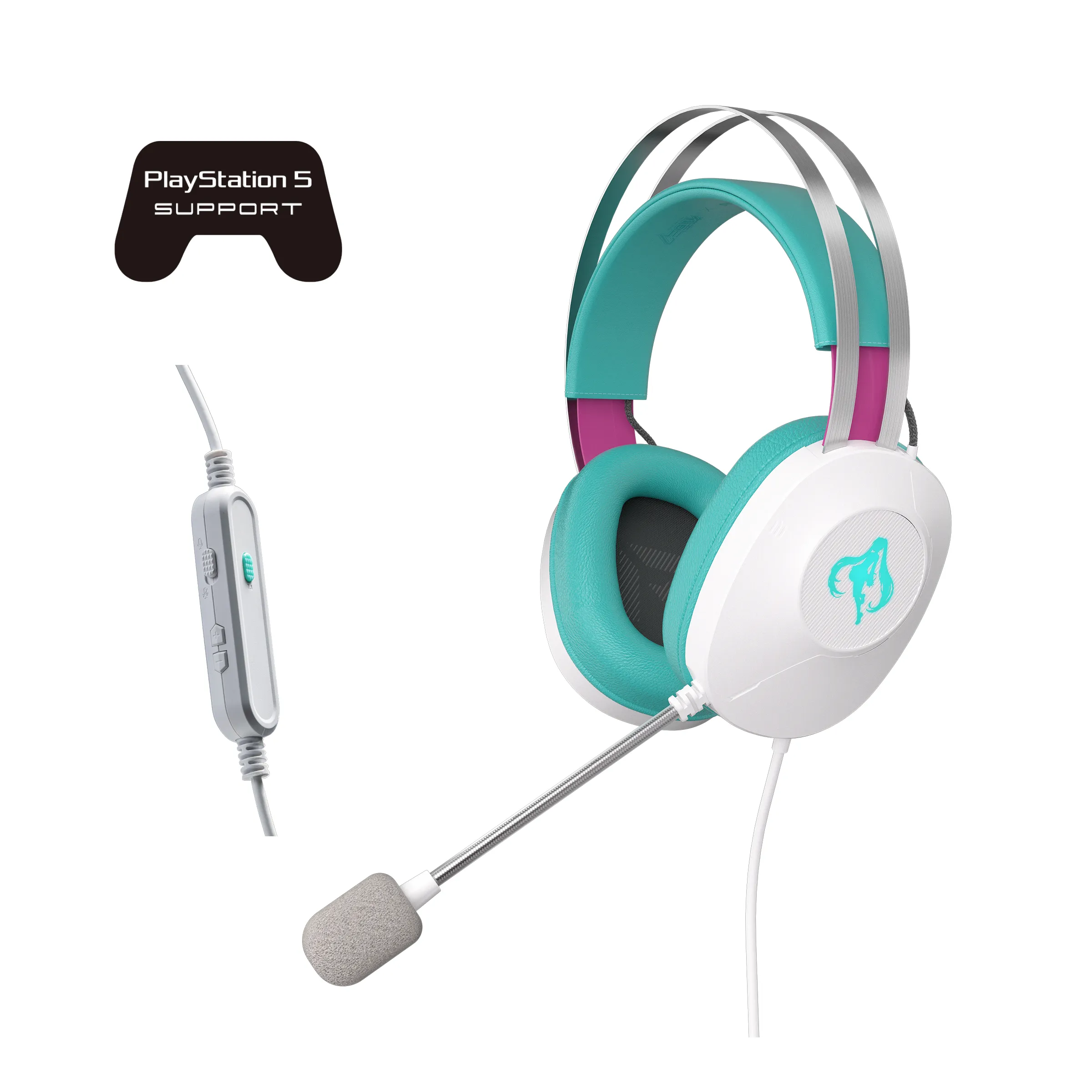 Asus TUF Gaming H1 Gen II Gaming Hatsune Miku Edition -pelikuulokkeet mikrofonilla