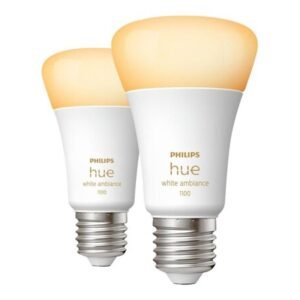 Philips Hue White Ambiance A60, E27, 1100 Lumen -älylamppu, 2-pack