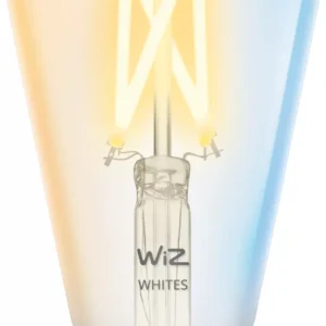 WIZ tunable white, kirkas lasi E27 -älylamppu
