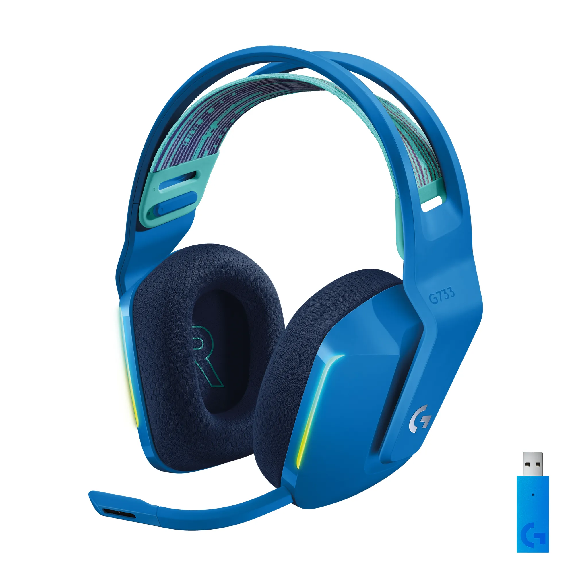 Logitech G733 Lightspeed RGB -langattomat pelikuulokkeet mikrofonilla, sininen