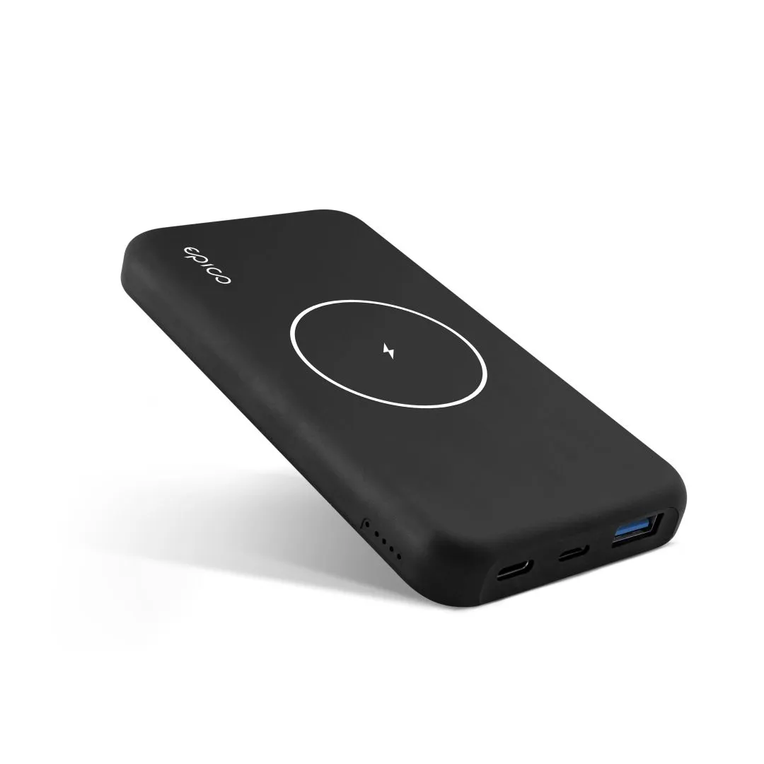 Epico Wireless PD -varavirtalähde, 10 000 mAh, Musta