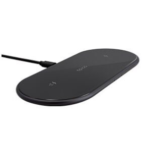 Epico Ultraslim Dual langaton laturi + 18 W QC -seinäadapteri - musta