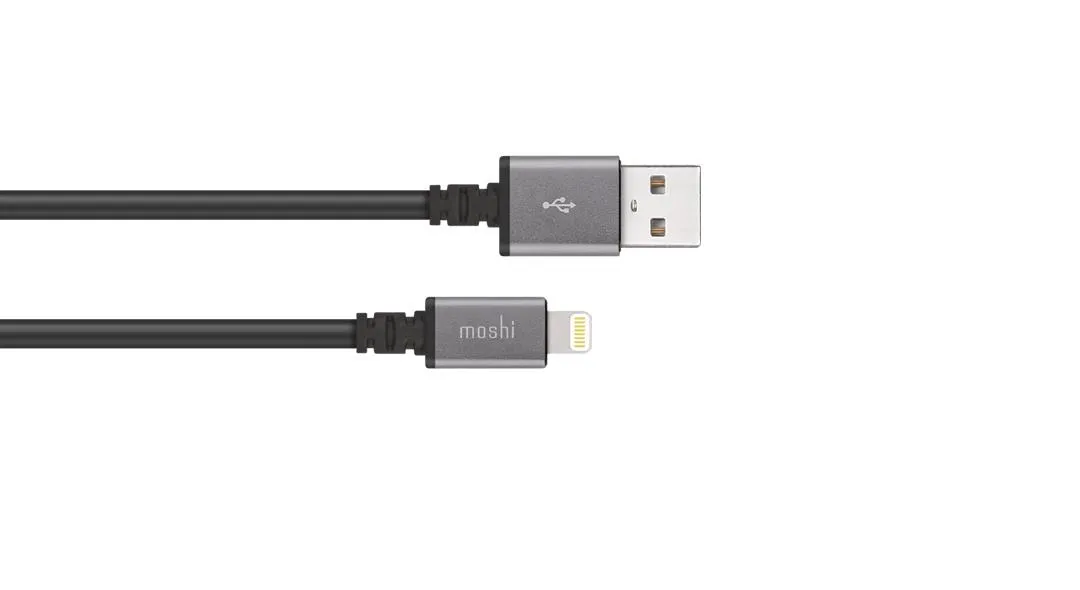 Moshi Lightning - USB A -kaapeli, 3 m, Musta