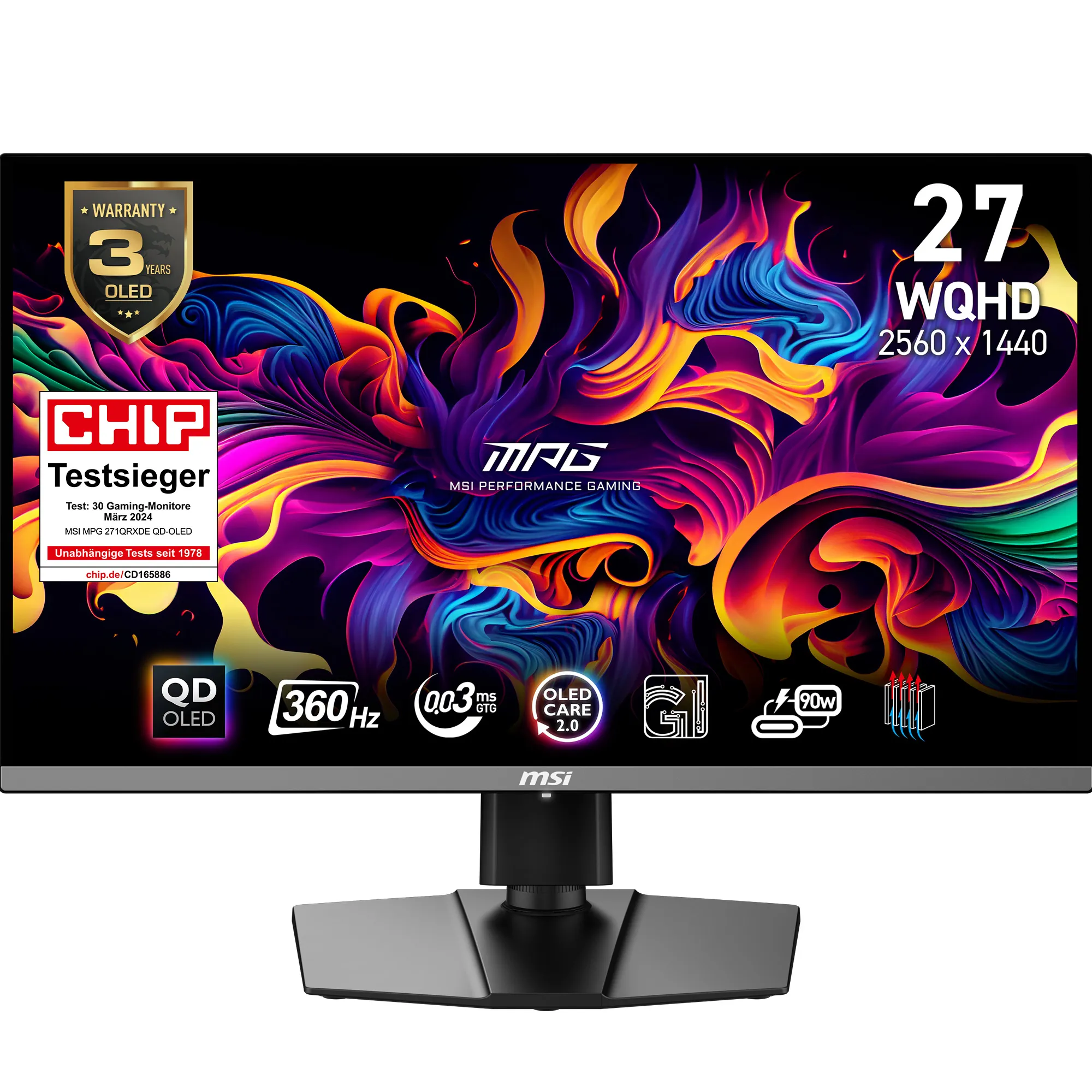MSI 27" MPG 271QRXDE QD-OLED QHD -pelinäyttö