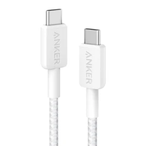 Anker 322 USB-C - USB-C -kaapeli, Valkoinen. 0.9m