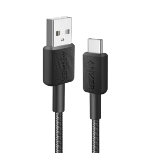Anker 322 USB-A - USB-C -kaapeli, Musta, 0.9m
