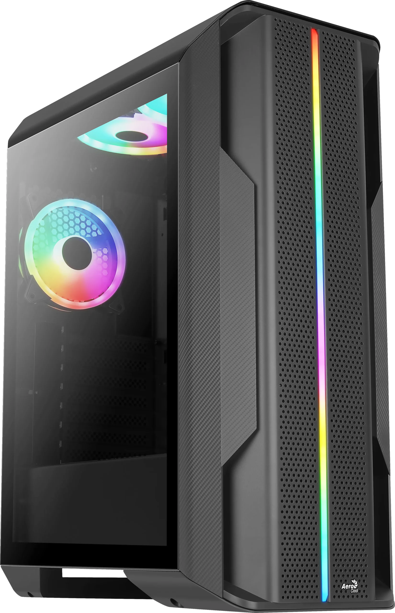 Aerocool SPLINTER DUO ATX Gaming Case 3x ARGB 12cm Fans + Front Mesh - miditornikotelo, Musta