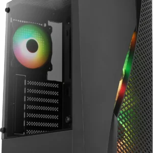 Wavebkv3 Atx Pc Case Tempered Glass 4Xrgb Fans Black