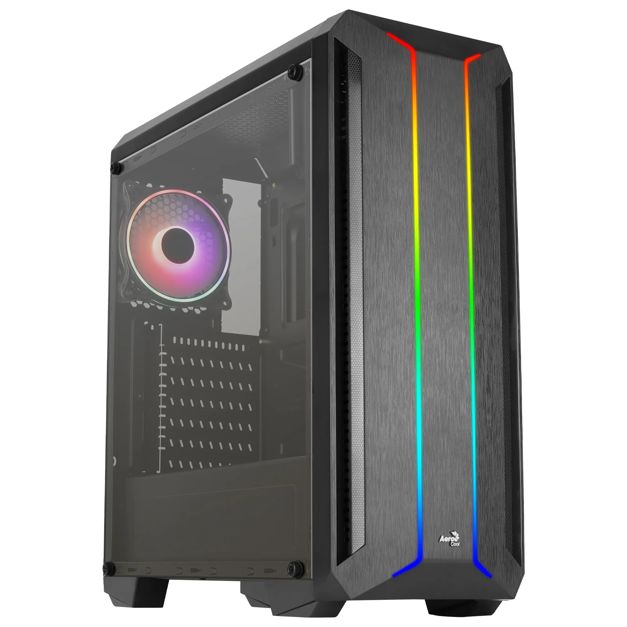Skylinev2Bk Pc Atx Case Dual Front Panel Led Argb Fan Argb