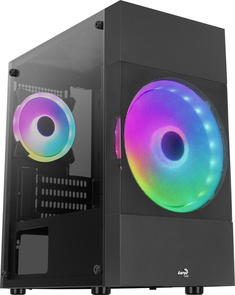 Aerocool Atomic Lite - Mini-tornikotelo, ikkunalla, Musta