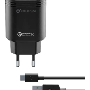 CELLULARLINE USB-C Charger Kit QC Black
