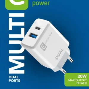 CELLULARLINE Dual Port Apple Charger 20W - WHITE