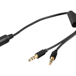 MicroConnect  2 x 3.5mm – 3.5mm -adapteri, Musta