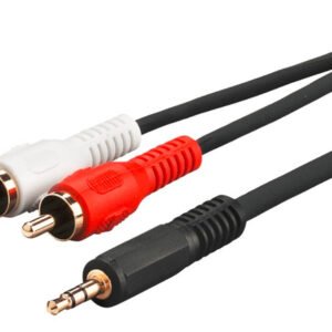 MicroConnect 3.5mm – 2 x RCA -audiokaapeli, uros/uros, 15 m, Musta