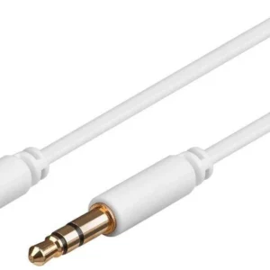 MicroConnect 3.5mm -audiokaapeli, uros/uros, 2 m, Valkoinen