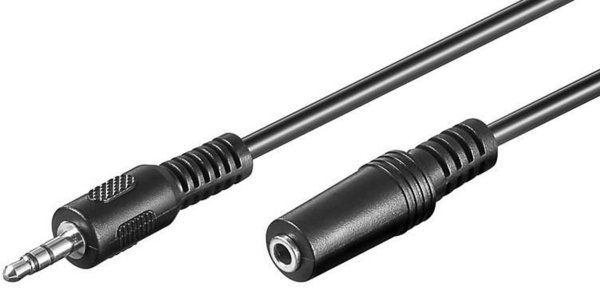 MicroConnect 3.5mm -audiokaapeli, uros/naaras, 3 m, Musta
