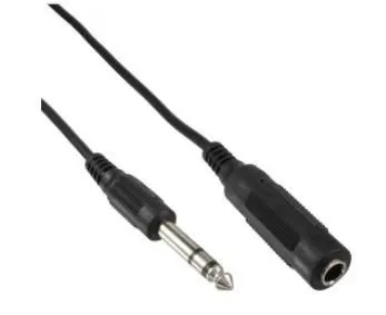 MicroConnect  6.35mm – 6.35mm -adapteri, Musta