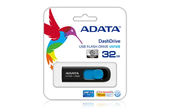 A-Data 128 Gt UV128 USB 3.0 -muistitikku, Musta/Sininen