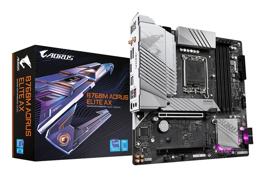 Gigabyte B760M AORUS ELITE AX mATX-emolevy