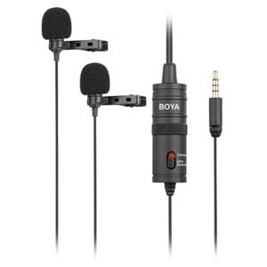 Boya Dual Omni-directional Lavalier -mikrofoni, musta