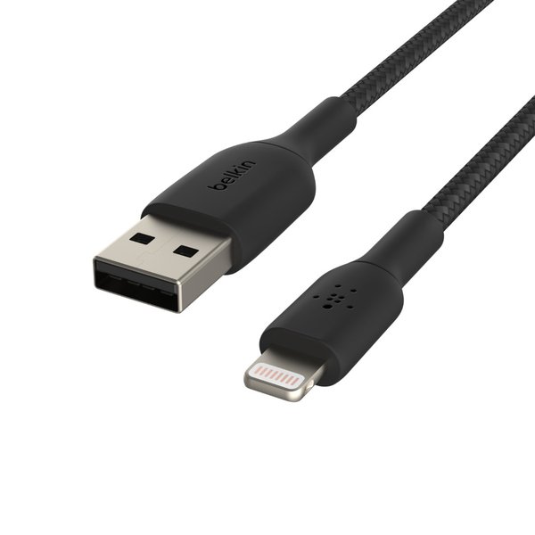 Belkin Boost Charge Braided USB-A - Lightning -kaapeli, 2 m, Musta