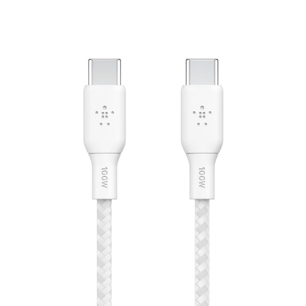 Belkin BoostCharge USB-C USB-C 100W -kaapeli, Valkoinen, 3m