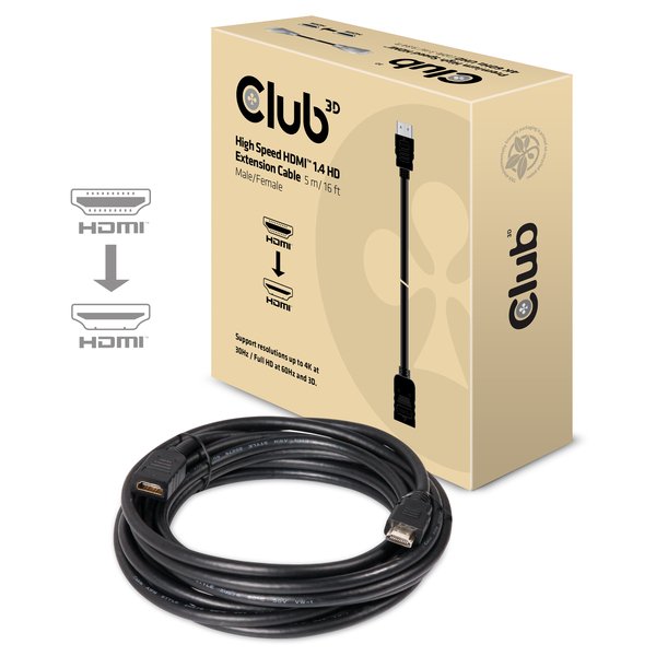 Club 3D  HDMI – HDMI 2.0 -kaapeli, 5 m, Musta