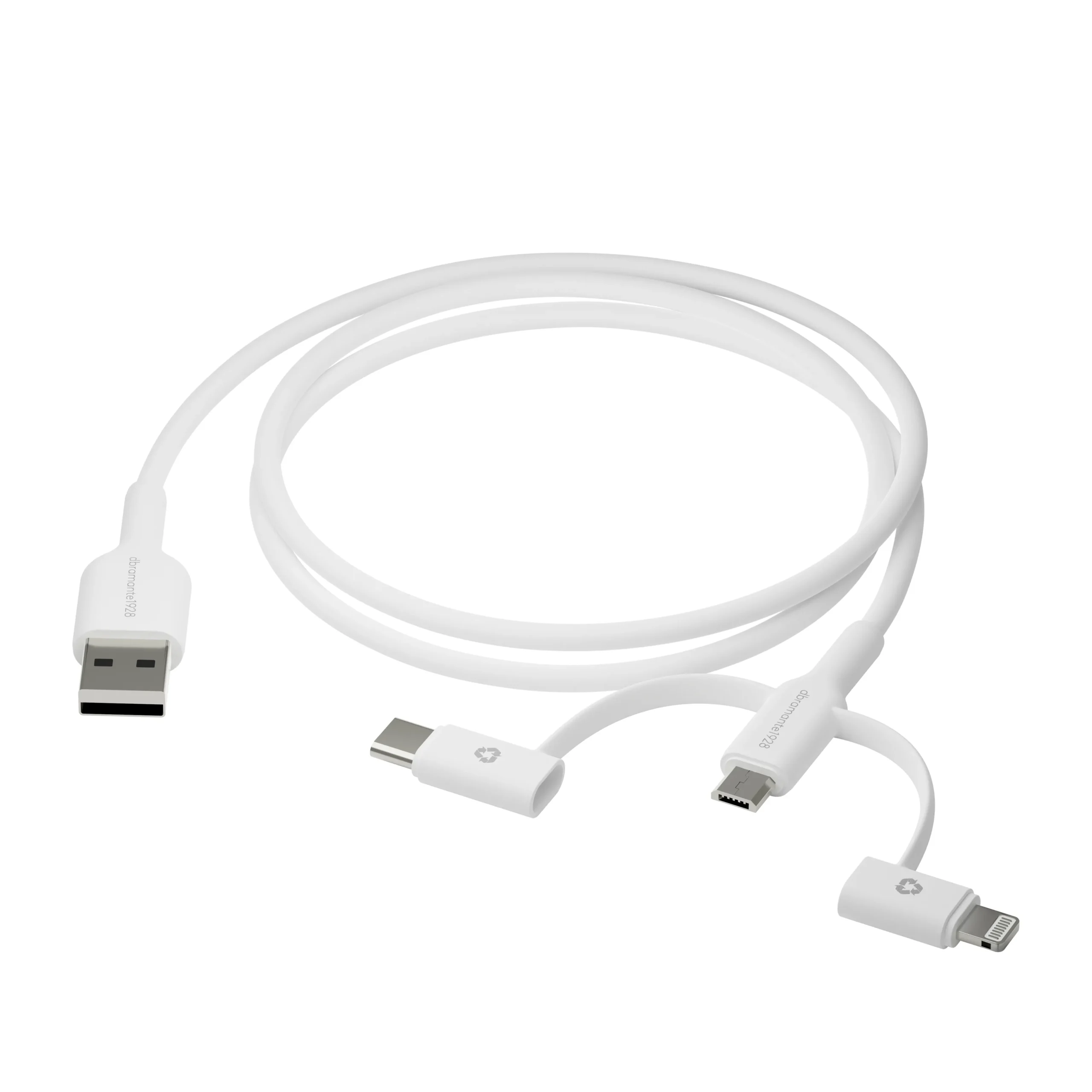 Re-charge - 3in1 CableUSB A to USB-A,C & Lightn-W