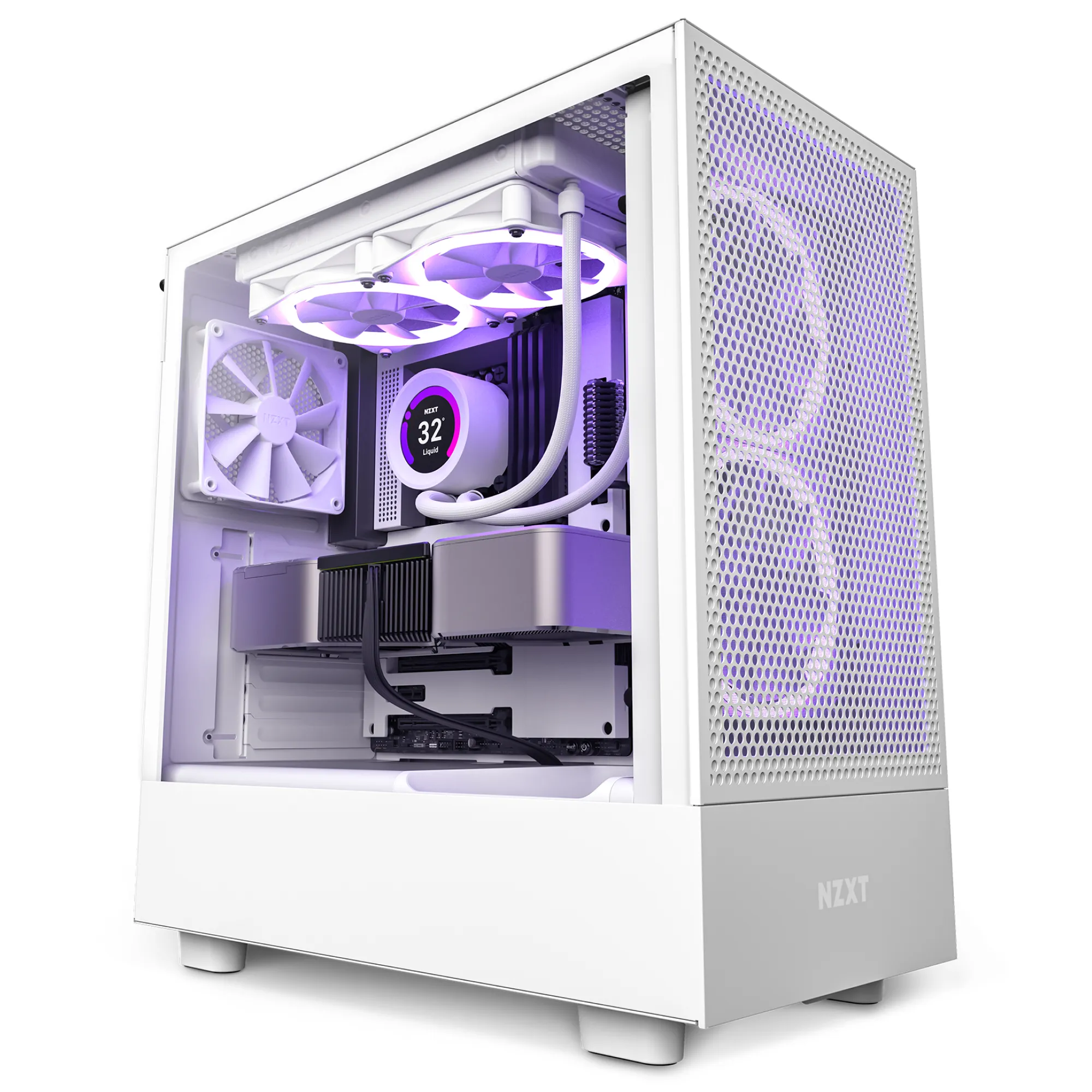 NZXT H5 Flow - miditornikotelo, ikkunalla, Valkoinen