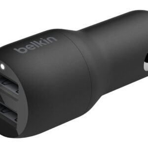 DUAL USB-A CAR CHARGER 12W X2 BLK