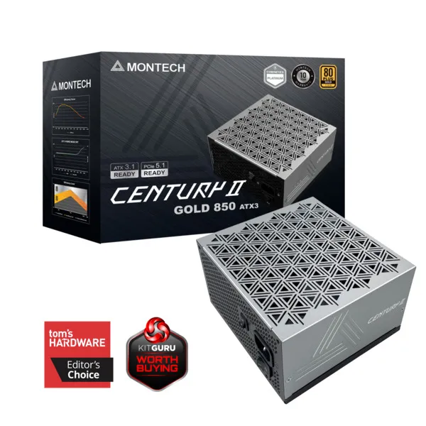 Montech CENTURY II 850W -virtalähde, 80 Plus Gold