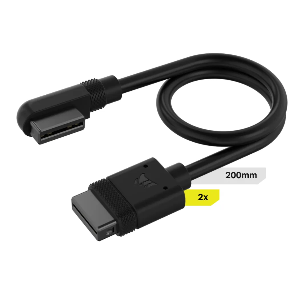 CORSAIR iCUE LINK Slim Cables, 2x 200mm (straight / slim 90° connectors)