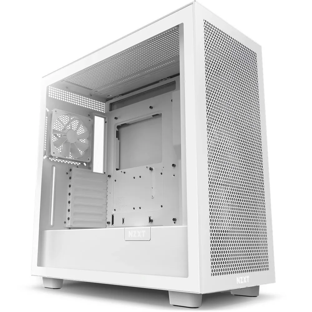 NZXT H7 Flow - miditornikotelo, ikkunalla, Valkoinen
