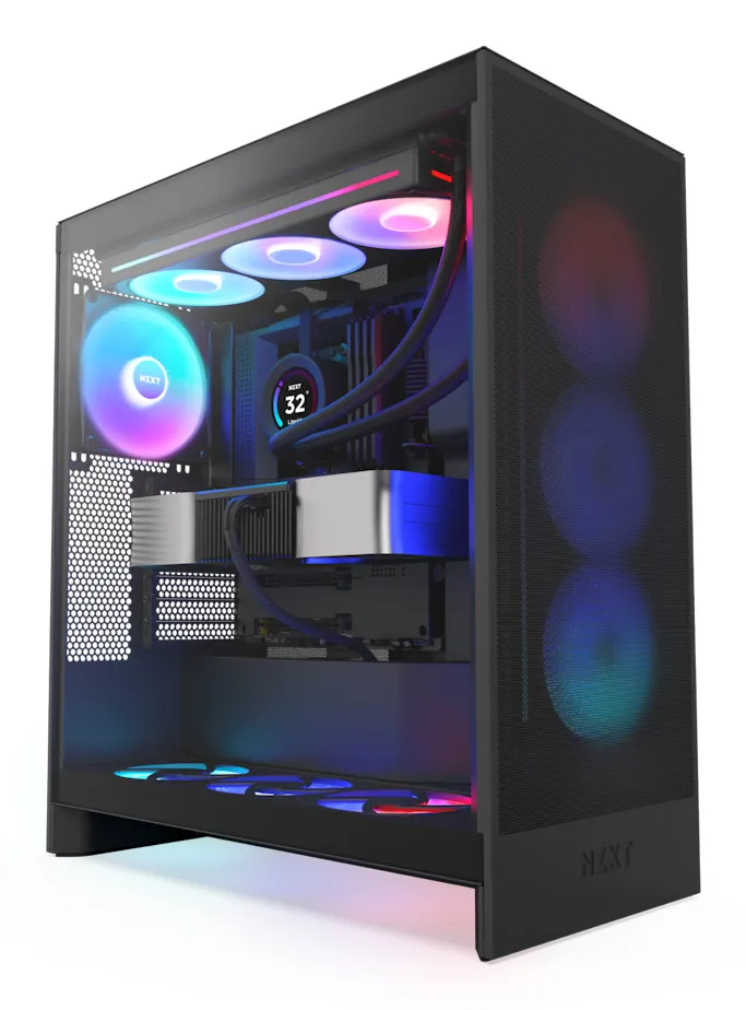 NZXT H7 Flow 2024 RGB -miditornikotelo, musta