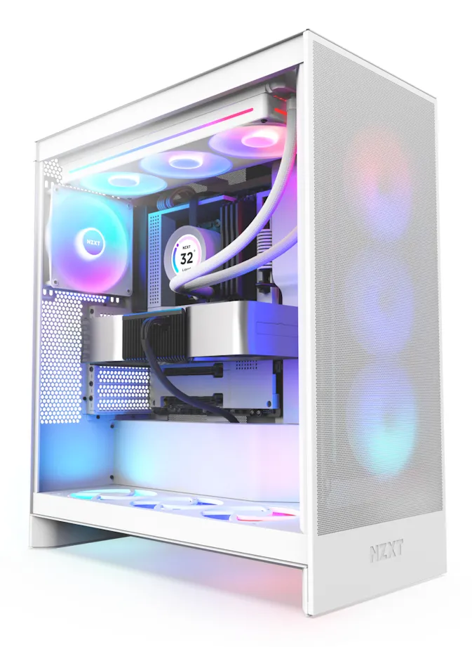 NZXT H7 Flow 2024 RGB -miditornikotelo, valkoinen