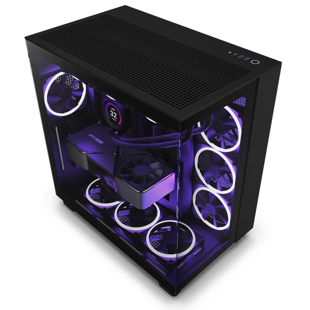 NZXT H9 All Black - miditornikotelo, Musta