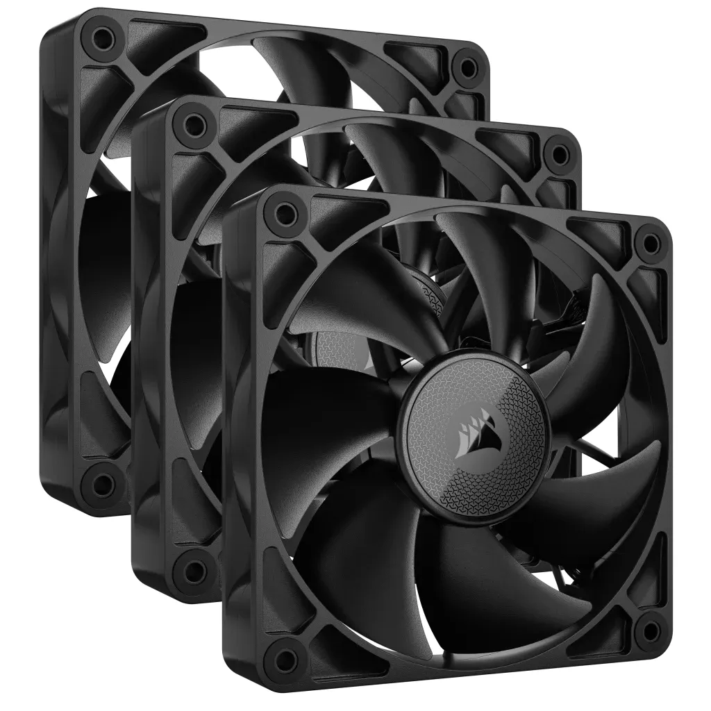 CORSAIR iCUE LINK RX120, 120mm, PWM -kotelotuuletin, 3 pack, musta