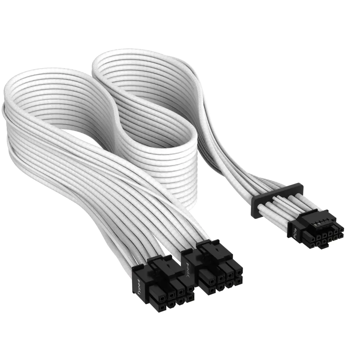 Corsair Premium Individually Sleeved 12+4pin PCIe Gen 5 Type-4 600W 12VHPWR -kaapeli, valkoinen