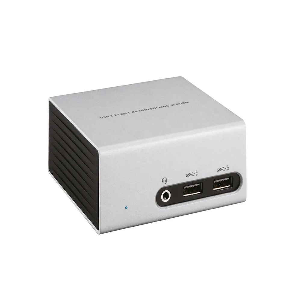 Club 3D 3.2 Gen1 USB-A 8-in-1 -telakka, Hopea/Musta
