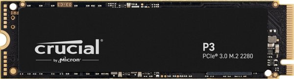 Crucial P3 500 GB, PCIe 3.0, M.2 -SSD-levy
