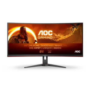 AOC 34" G2 CU34G2XE/BK UWQHD, VA -kaareva pelinäyttö