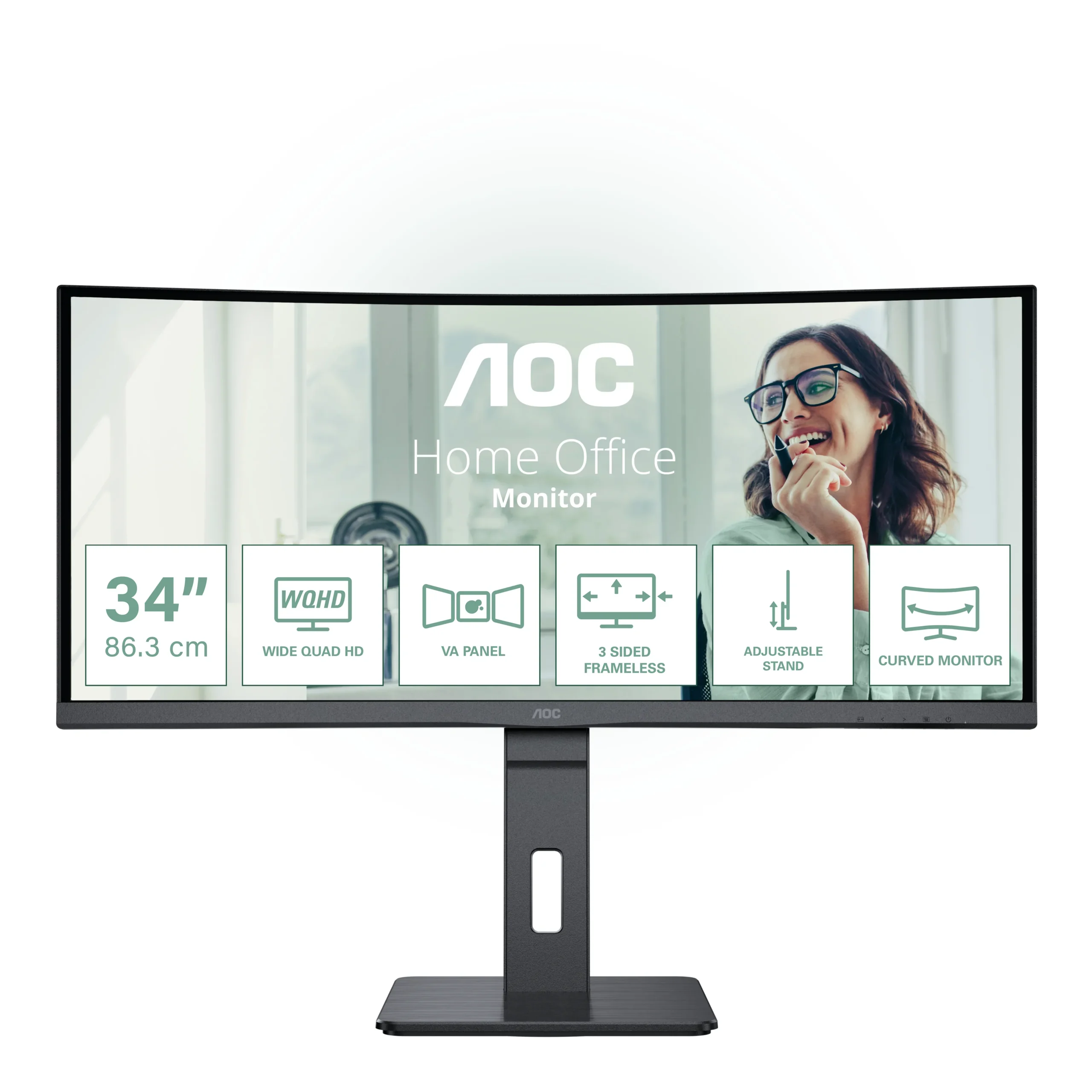 AOC CU34P3CV 34" UWQHD, VA -kaareva näyttö