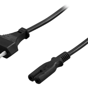 Deltaco Laitekaapeli ei maadoitettu suora CEE 7/16 - suora IEC C7, 1m