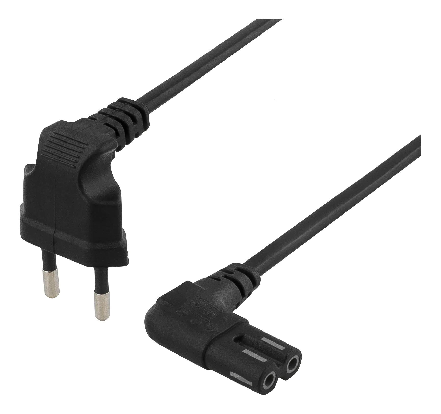 Deltaco Unearthed device cable 5m, CEE 7/16 - IEC 60320 C7, black