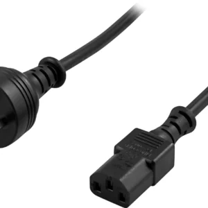 Deltaco Laitekaapeli, PC & seinäkosketin, 2m, tanskalainen