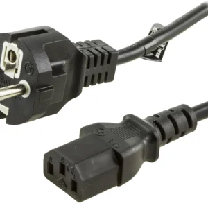 Deltaco Laitekaapeli, PC & seinäpistoke, suora liitos, 0,5 m